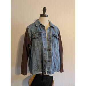 analogy‎ denim jacket knit sleeves 100% Cotton size 1X